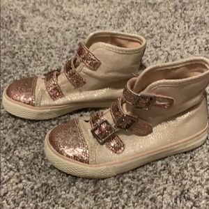 Pink Sparkly High-Top Sneakers